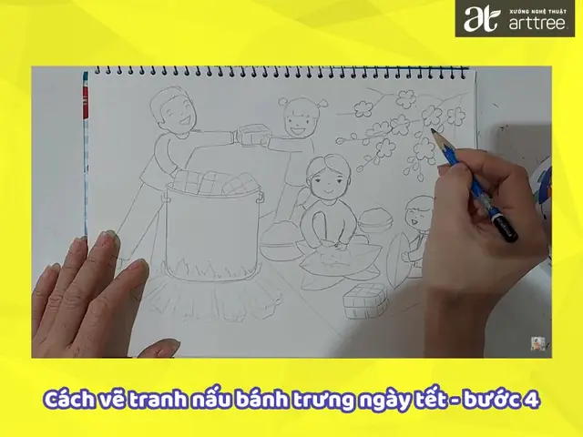 Cách Vẽ Gói Bánh Chưng Cách Vẽ Gói Bánh Chưng