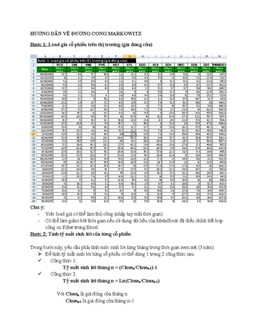 Cách Vẽ Hàm Markowitz Excel Cách Vẽ Hàm Markowitz Excel