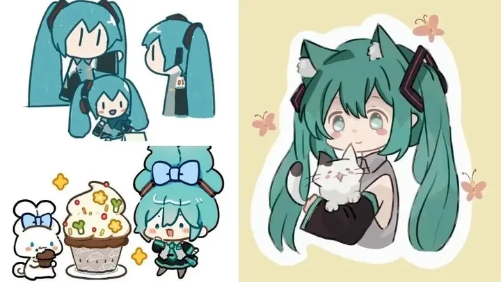 Cách Vẽ Hatsune Miku Chibi