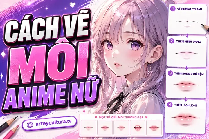 Cách Vẽ Hình Đôi Môi