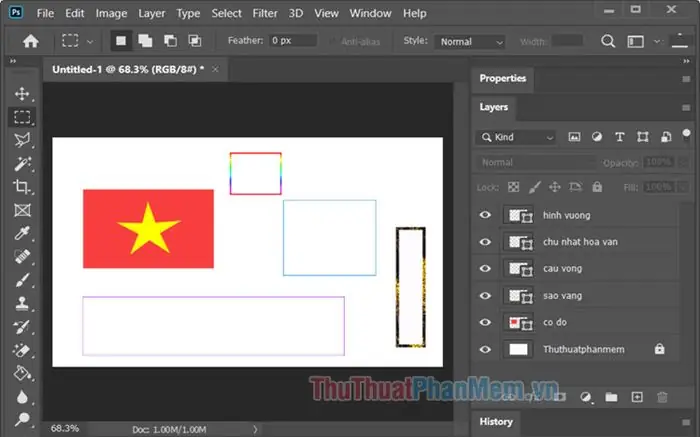 Cách Vẽ Hình Vuông Trong Photoshop