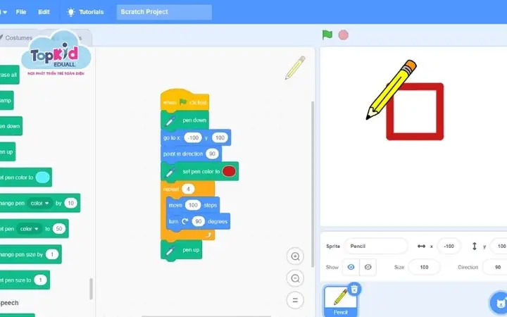 Cách Vẽ Hình Vuông Trong Scratch Cách Vẽ Hình Vuông Trong Scratch