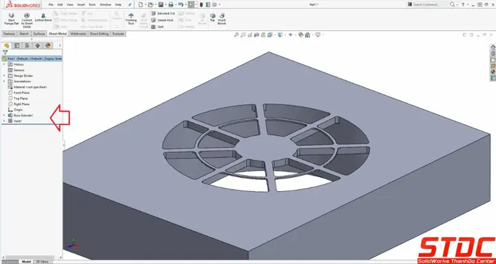 Cách Vẽ Lỗ Sheet Metal