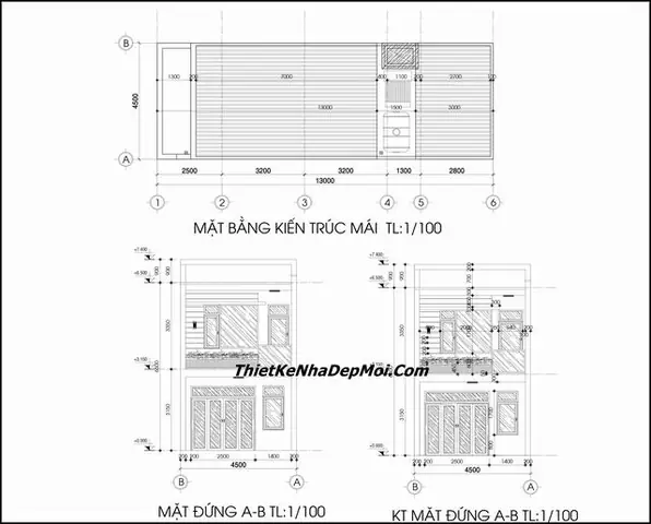 Cách Vẽ Mái Tôn Dốc