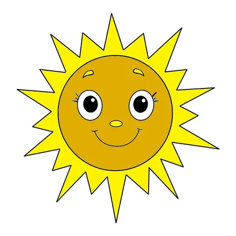 Cách Vẽ Màu Mặt Trời