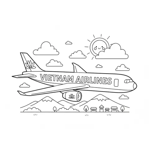 Cách Vẽ Máy Bay Vietnam Airline
