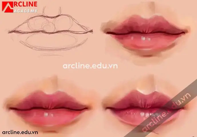 Cách Vẽ Môi Cười 3d