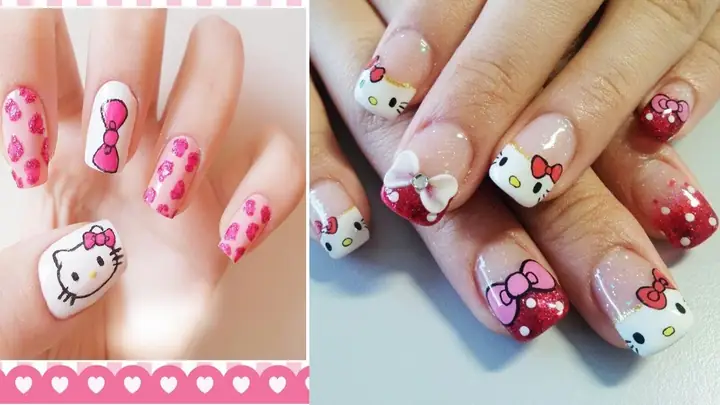 Cách Vẽ Móng Hello Kitty