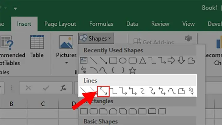 Cách Vẽ Mũi Tên Trong Excel Cách Vẽ Mũi Tên Trong Excel