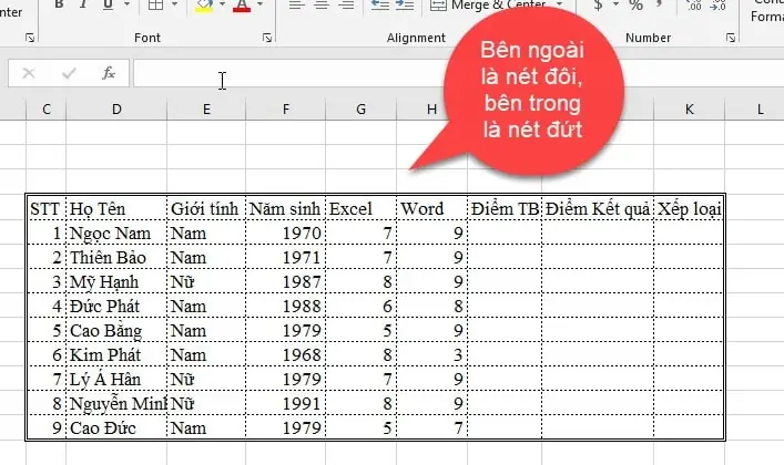 Cách Vẽ Nét Đứt Trong Excel