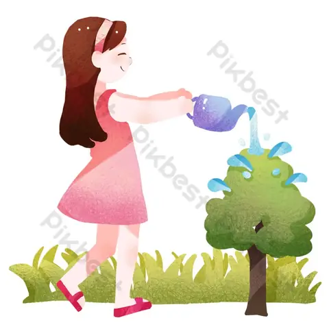 Cách Vẽ Người Đang Tưới Cây