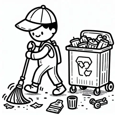 Cách Vẽ Người Quét Rác