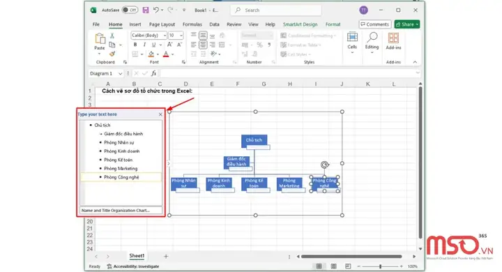 Cách Vẽ Organization Chart Trong Excel