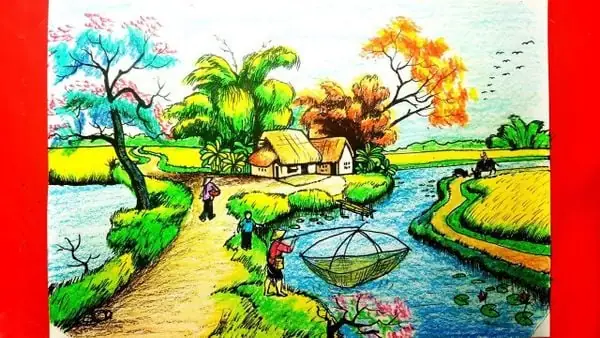 Cách Vẽ Quê Hương Em