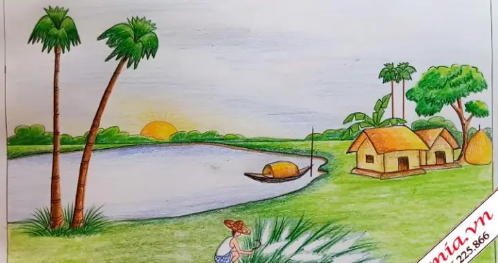 Cách Vẽ Quê Hương Em