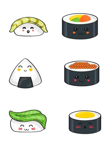 Cách Vẽ Sushi Đơn Giản