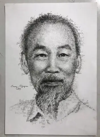 Cách Vẽ Tem Bác Hồ