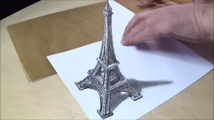 Cách Vẽ Tháp Pari 3d