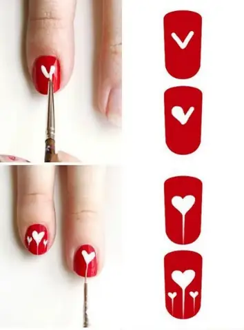 Cách Vẽ Trái Tim Nail