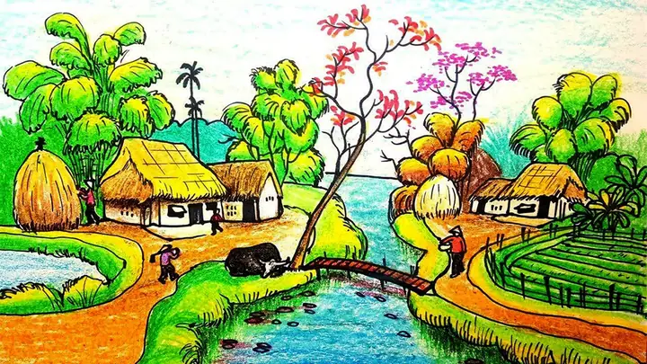 Cách Vẽ Tranh Đồng Quê Cách Vẽ Tranh Đồng Quê