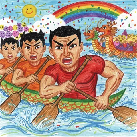 Cách Vẽ Tranh Đua Thuyền