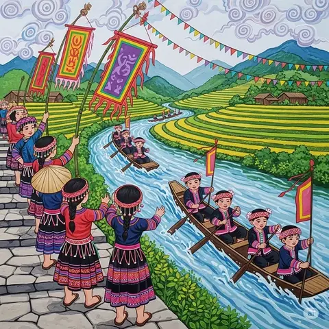 Cách Vẽ Tranh Đua Thuyền