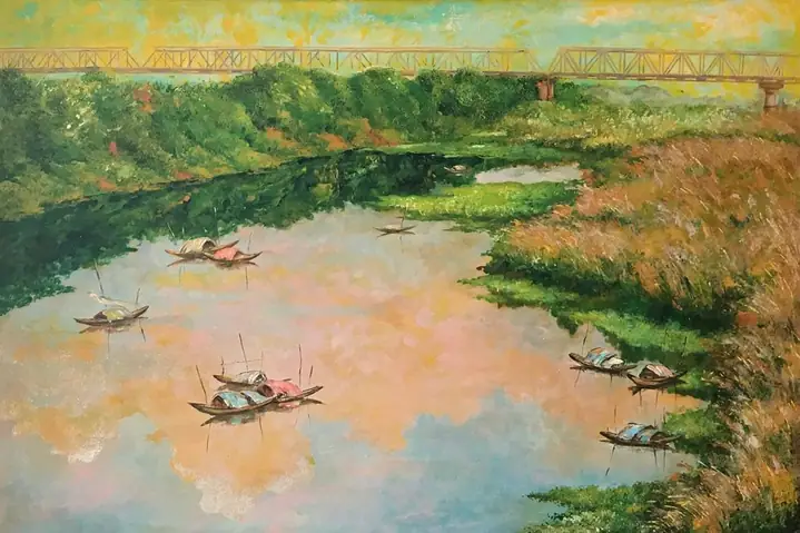 Cách Vẽ Tranh Sông Hồng