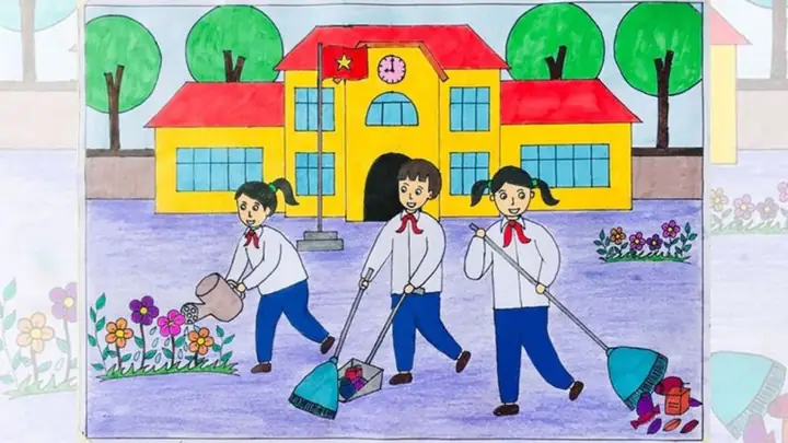 Cách Vẽ Trường Học Đẹp Nhất