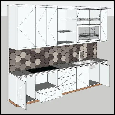Cách Vẽ Tủ Bếp Sketchup