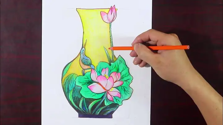 Vẽ Bình Hoa Cách Điệu Vẽ Bình Hoa Cách Điệu
