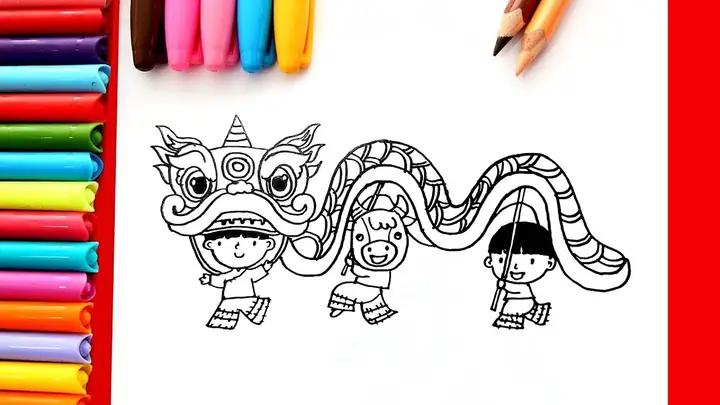 Vẽ Con Lân Cách Điệu
